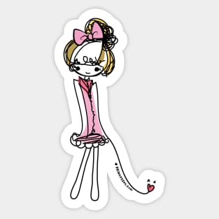 doodle girl illustration Sticker